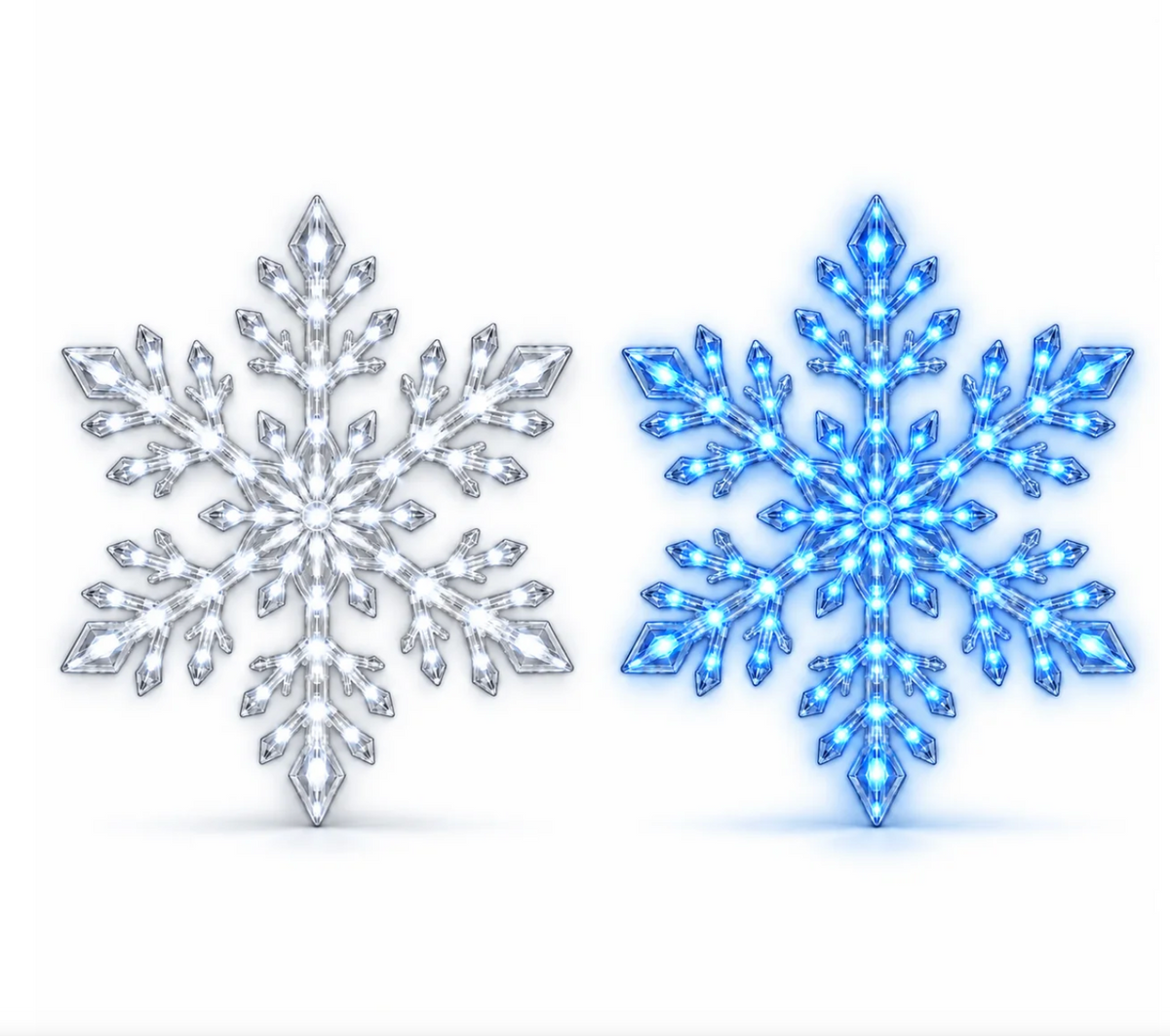 GlowFlake- Blue And White LED Snowflake Wall Set