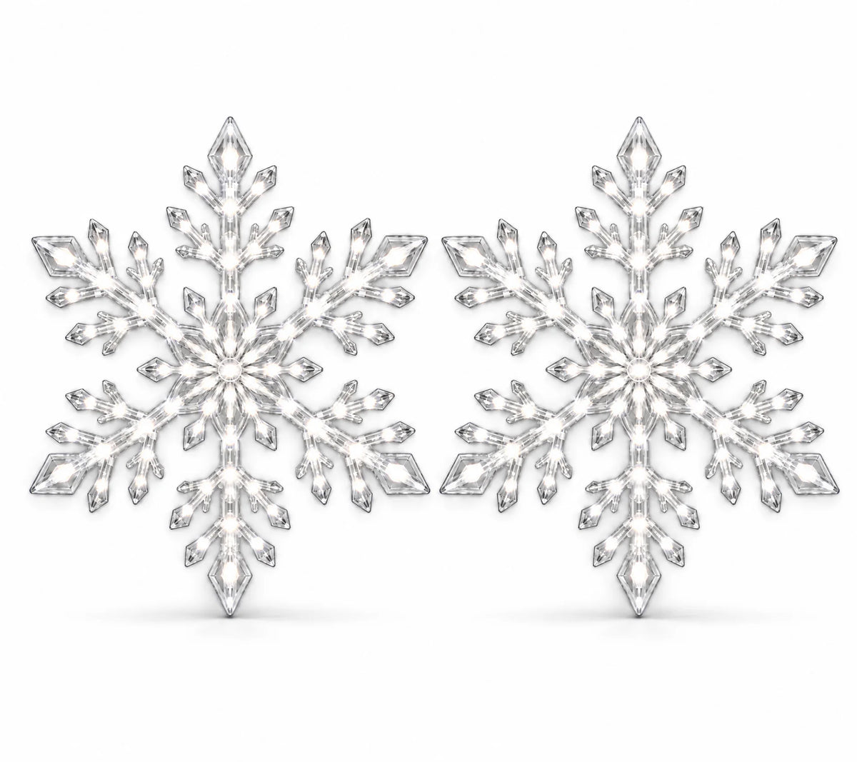 GlowFlake- White LED Snowflake Wall Set