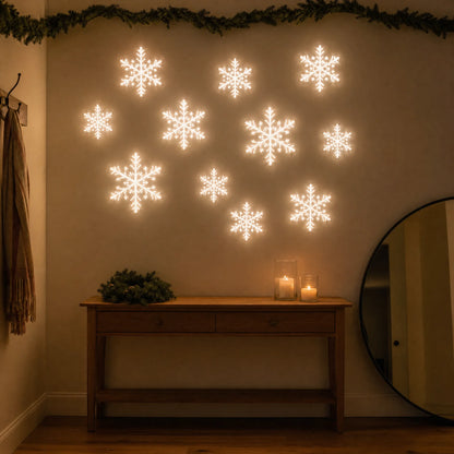 GlowFlake- White LED Snowflake Wall Set