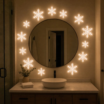 GlowFlake- White LED Snowflake Wall Set